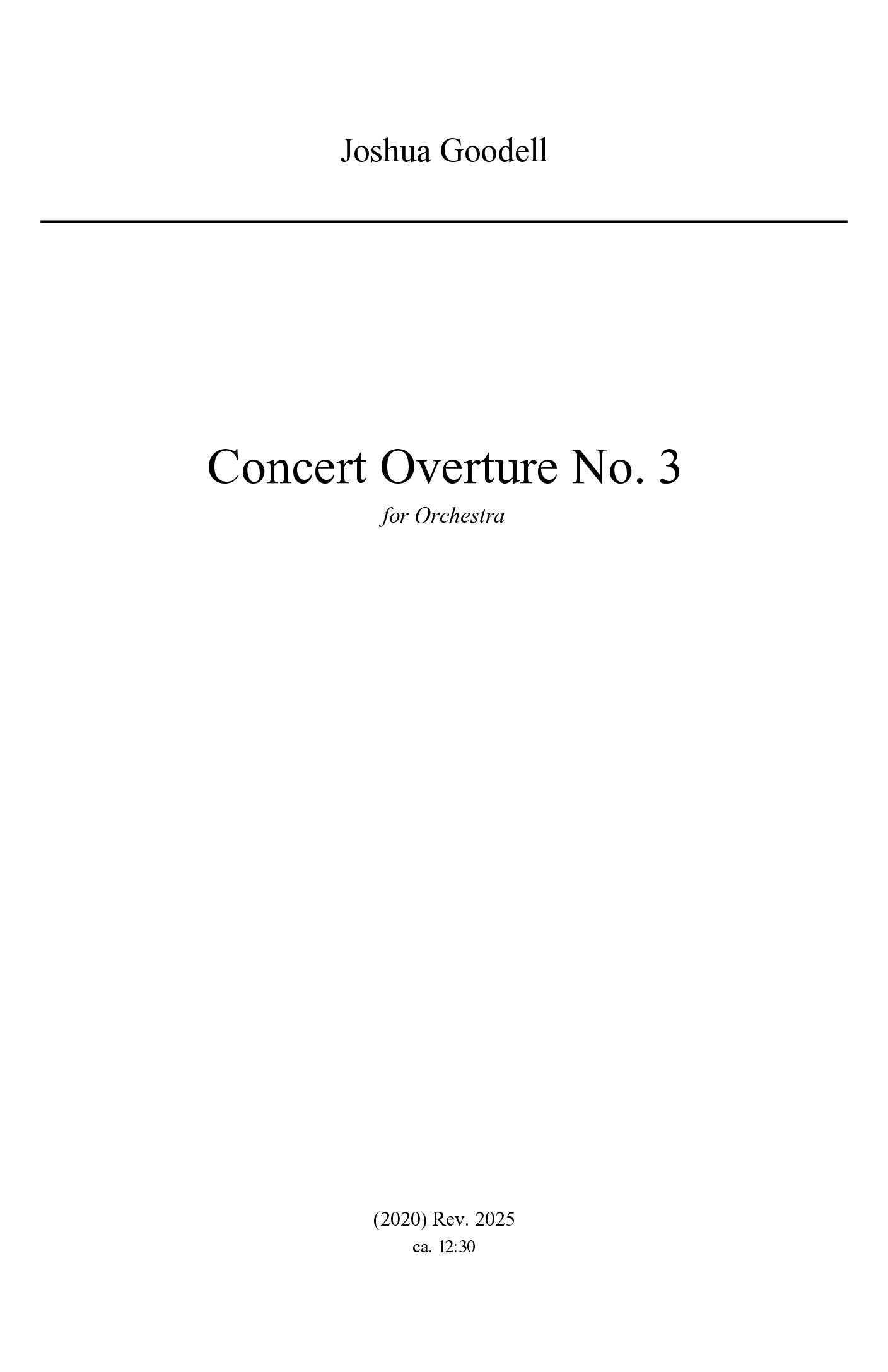 Concert Overture No. 3