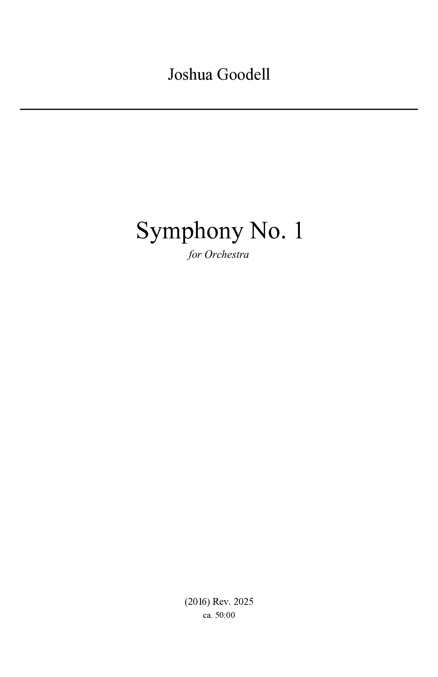 Symphony No. 1