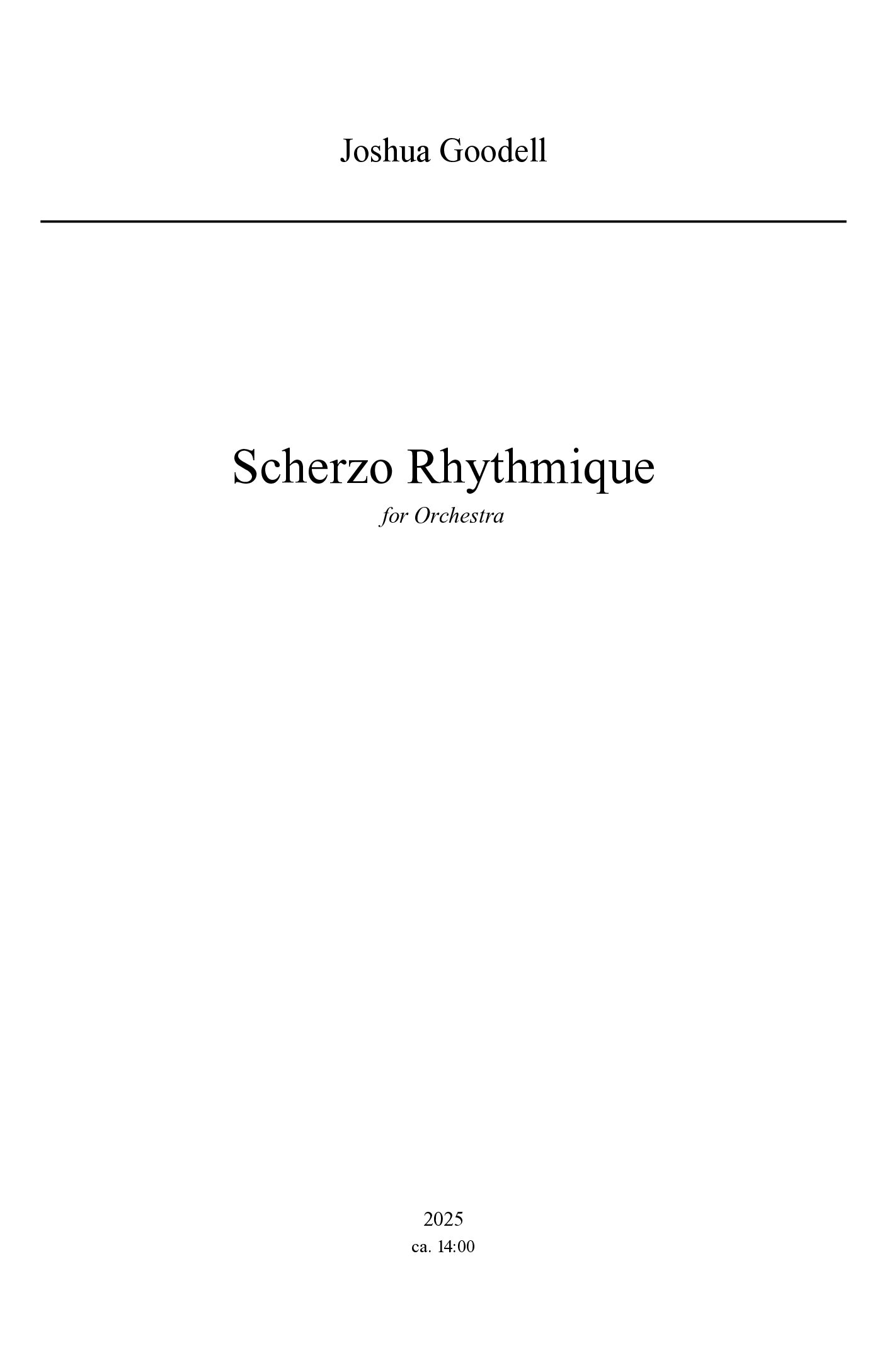 Scherzo Rhythmique (for Orchestra)