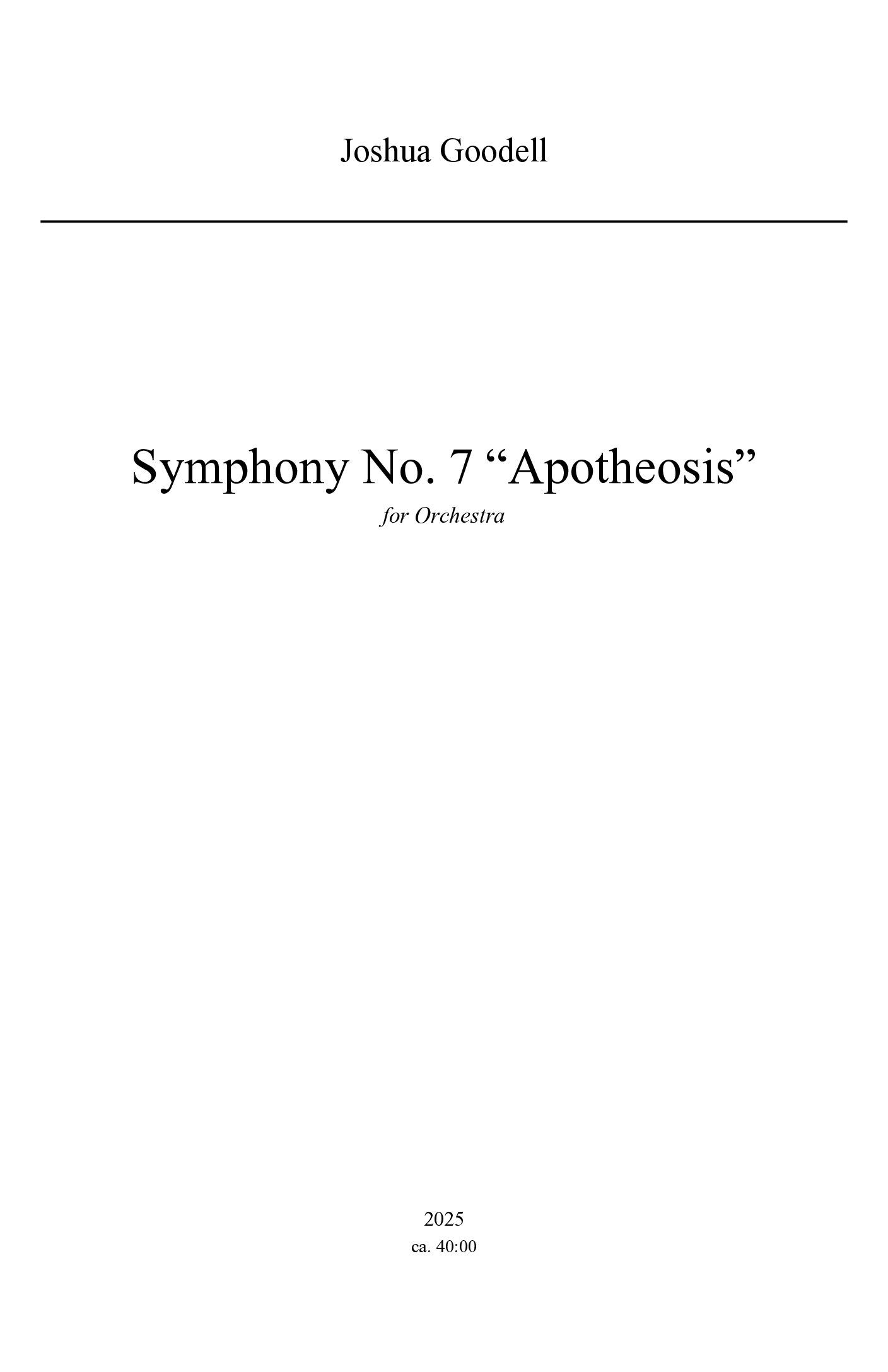Symphony No. 7 "Apotheosis"